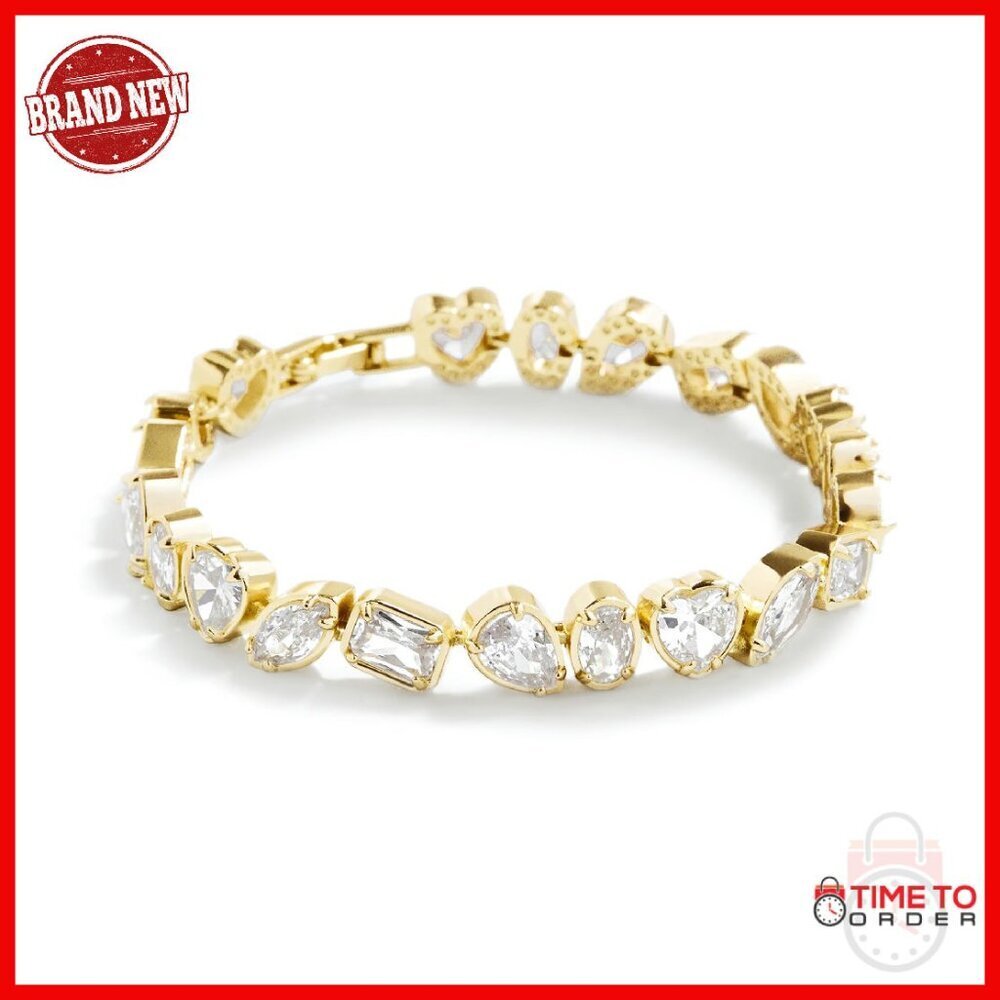 14K Gold Filled Tennis Bracelet 7.15" Oval Stone Prong Setting